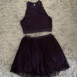 halter neck crop top mesh sequin two piece dress ✨